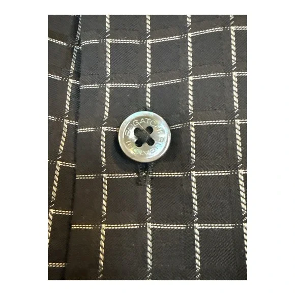 NWT Bugatchi Men's Axel Gingham Check Button-Up Shirt Comfort Stretch 15.5 34/35